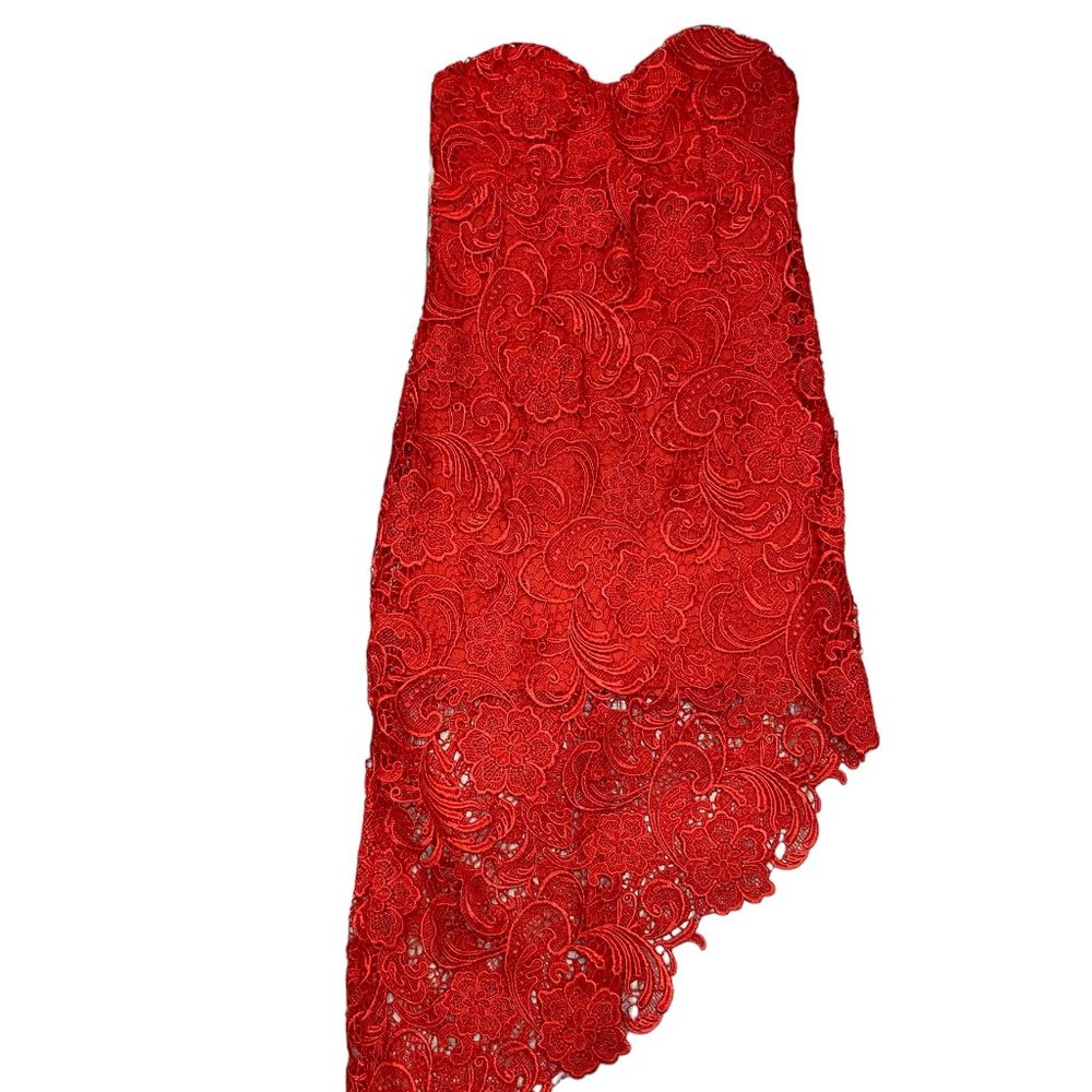 Red Lacey Prom Dress
